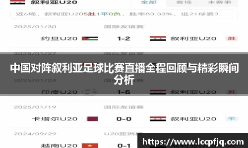 中国对阵叙利亚足球比赛直播全程回顾与精彩瞬间分析